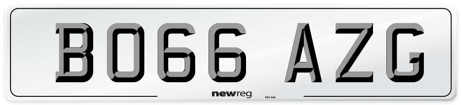 BO66 AZG Number Plate from New Reg